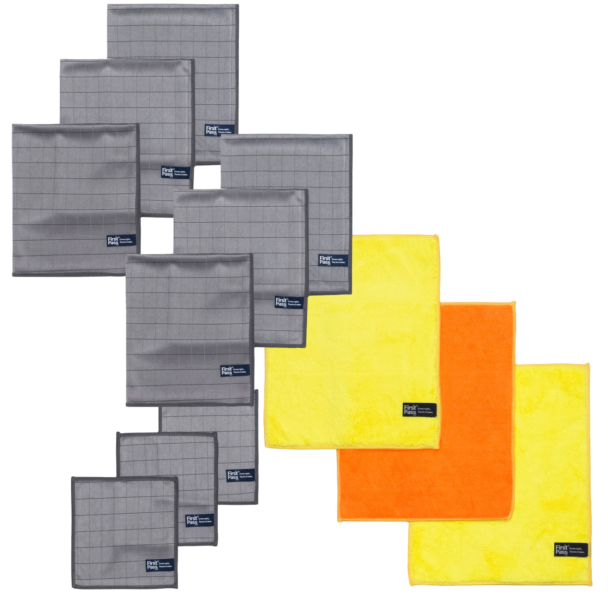 FirstPass™ Magic Bundle (12-Piece) — 6 large MagiCloth drying cloths, 3 WashCloths, 3 small MagiCloths