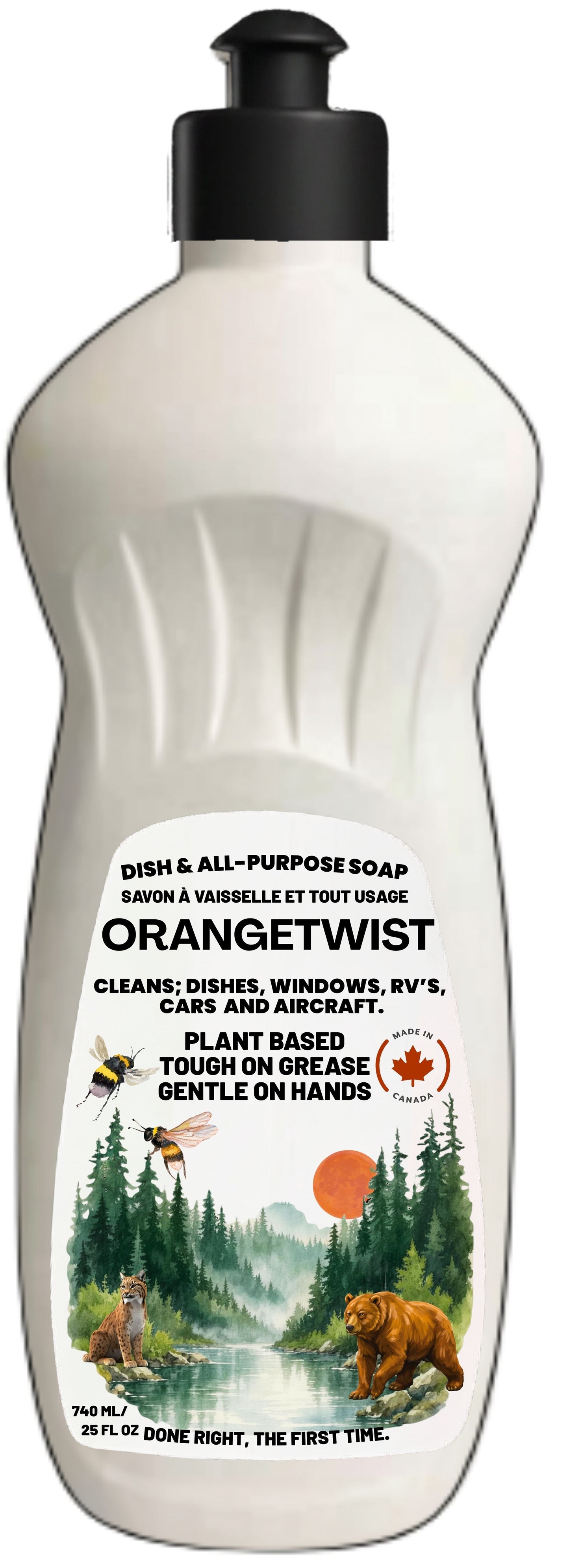 FirstPass OrangeTwist Dish Soap bottle front - high quality JPG
